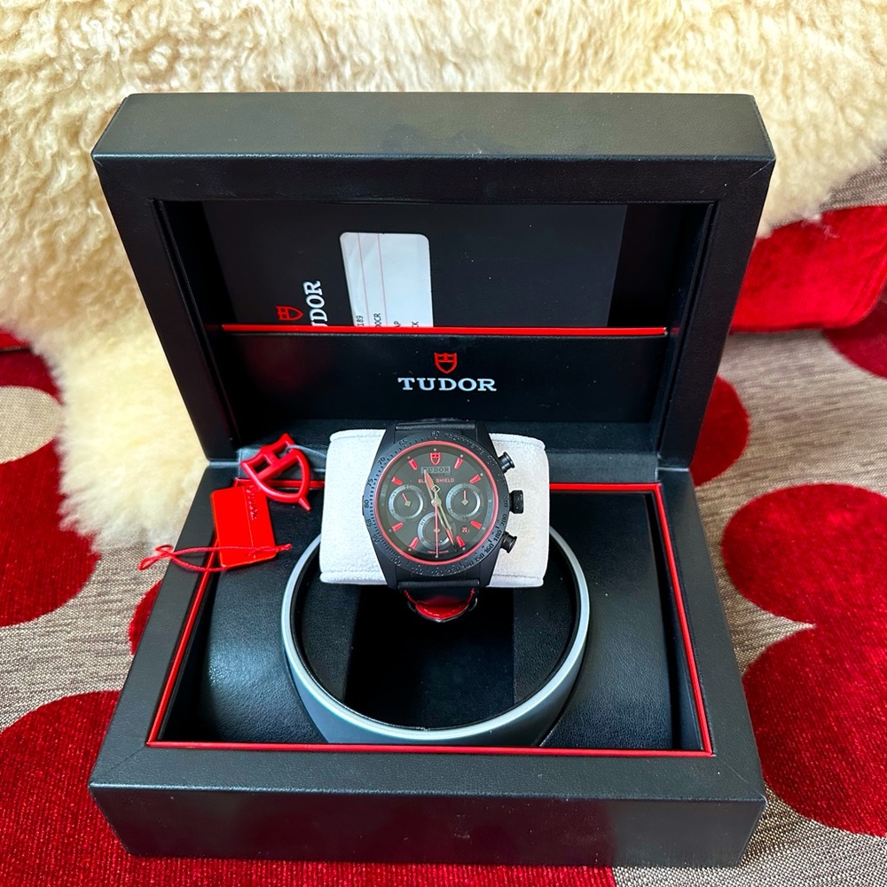 Tudor Fastrider Ducati watch Mint, original Authenticity Cert.  Black/Red/Black